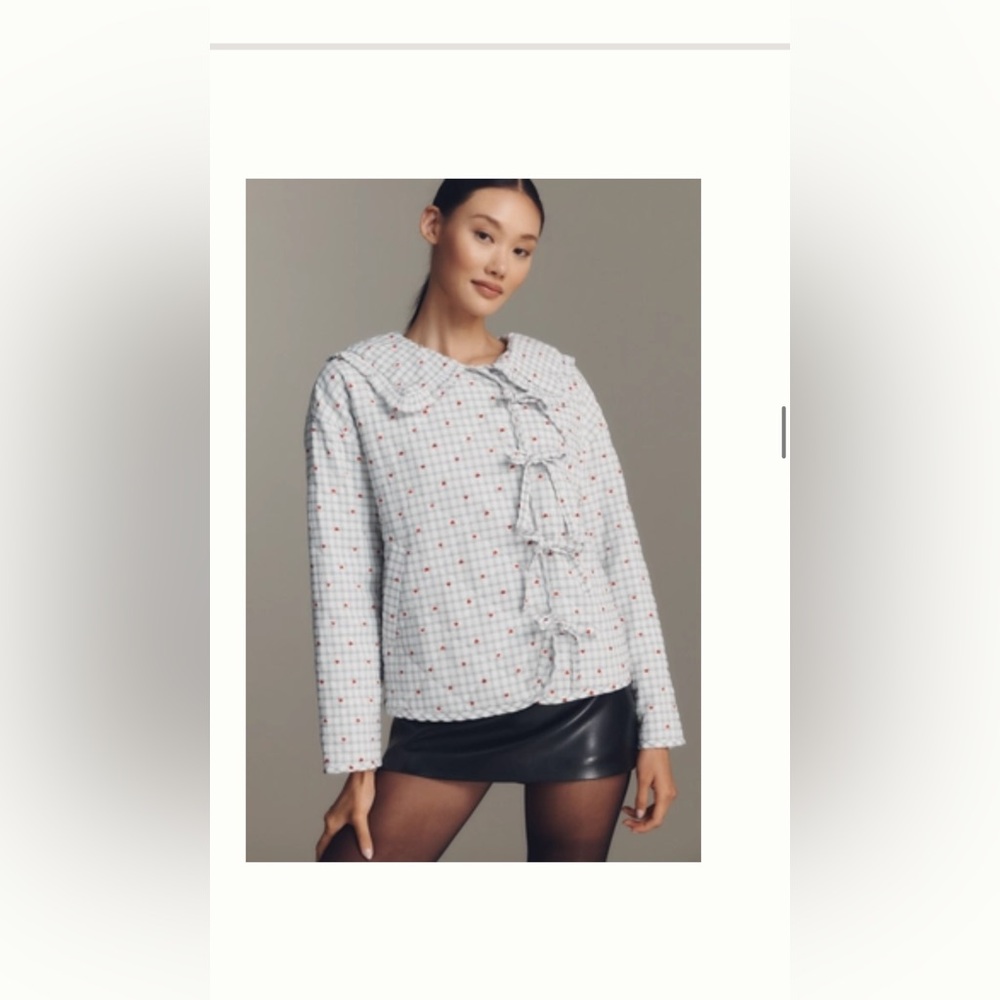 The Hazel Heart Print Quilted Jacket by Maeve